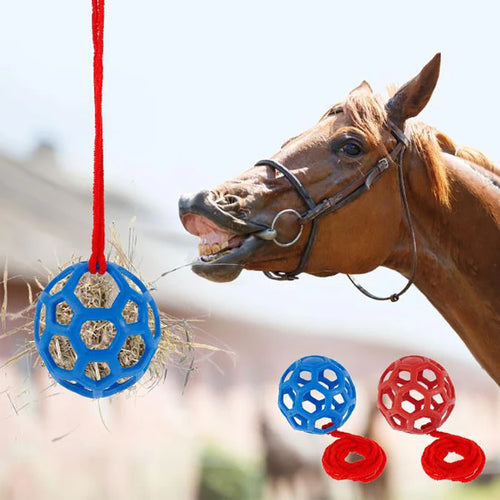 Bola dispensadora de heno colgante para caballo