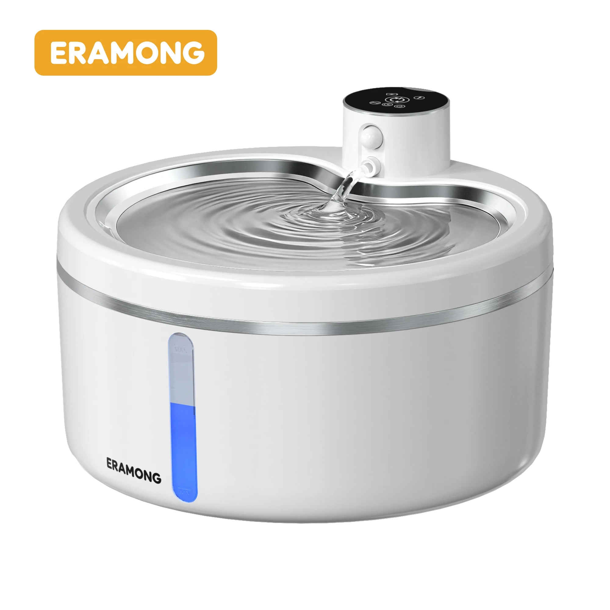 Fuente de agua automática para gatos 2,5 L blanca con cascada